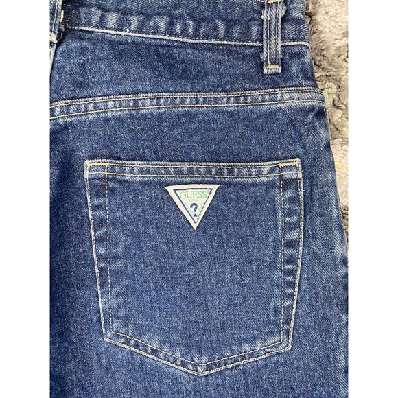 Vintage Guess Jeans Womens 28x34 Denim Straight Leg Triangle Patch 90s Retro - Picture 3 of 14